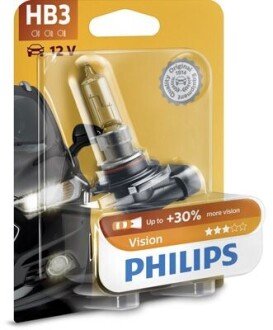 Автолампа Vision HB3 P20d 65 W прозрачная PHILIPS 9005PRB1