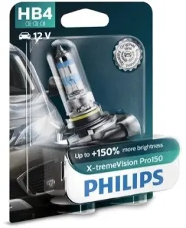 Лампа (упаковка-блістер 1шт) HB4 12В 51Вт P22D X-tremeVision Pro150 PHILIPS 9006XVPB1