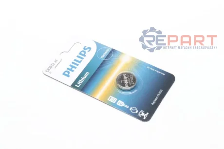 Батарейка CR1632 - 3.0V coin 1-blister (16.0x 3.2) - Lithium (вир-во Philips) PHILIPS CR1632/00B
