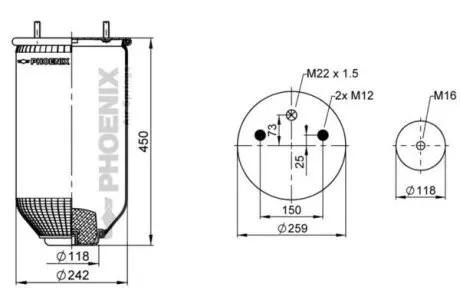 Пневмоподушка PHOENIX 1DK22E9NP