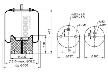 Пневмоподушка PHOENIX 1DK23L2