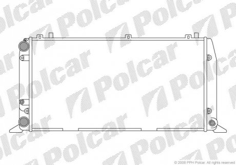 Радиатор Audi 80/90 86-91, Cabriolet 2.0 91- - 130708-4 (893121253A) Polcar 1307084