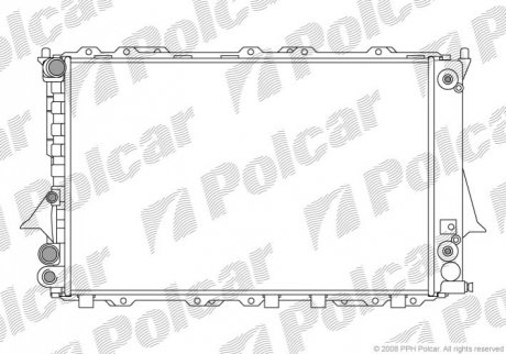 Радиатор охлаждения (412x632x30) Audi 100, A6 (с АКПП) 90- - (4A0121251P, 4A0121251F, 4A0121251C) Polcar 131608A5 (фото 1)