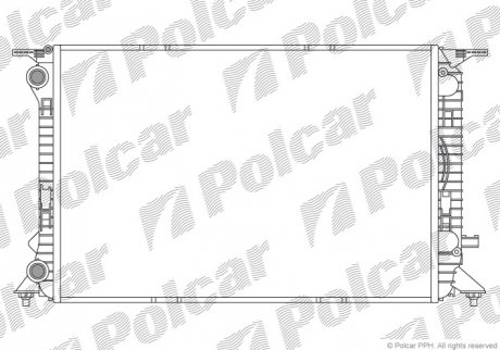 Радиатор двигателя - 133708-4 (8K0121251L) Polcar 1337084 (фото 1)