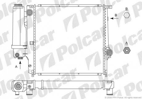 Радиатор охлаждения - 200708-2 (1728907, 1728906, 1719263) Polcar 2007082