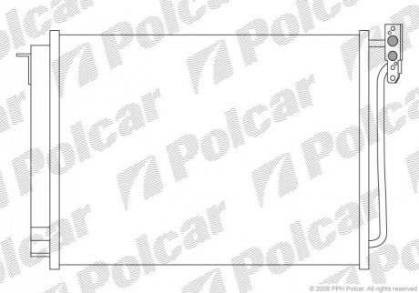Радиатор кондиционера - (64538381543, 64536914216) Polcar 2050K81X