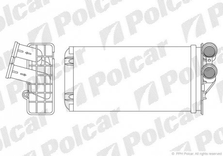 Радиатор печки Peugeot 307 03-/Citroen C4 04- Polcar 2329N8-1