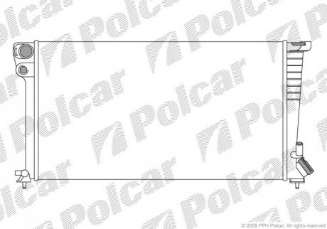 Радиатор охлаждения Citroen Berlingo/Peugeot Partner 1.8/1.8D/1.9D 03.91-12.15 Polcar 235008A8