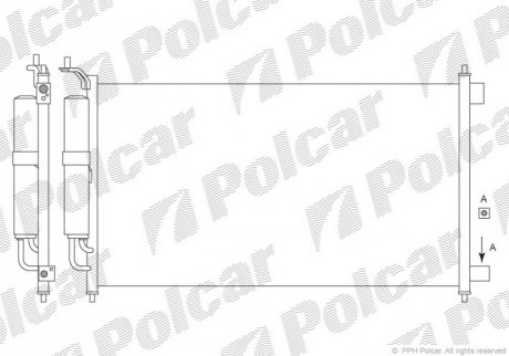 Радиатор кондиционера - (92100AX801, 92100AX800) Polcar 2707K81K