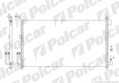 Радиатор кондиционера - (92100AX801, 92100AX800) Polcar 2707K8C1S