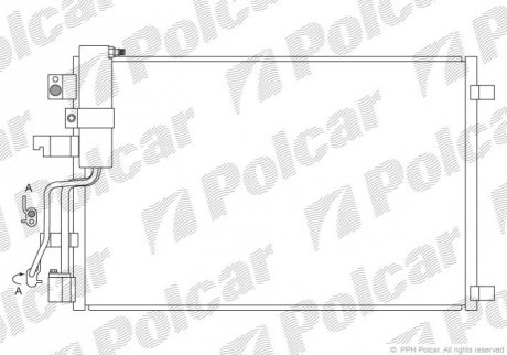 Радиатор кондиционера - (92100JD71A, 92100JD700) Polcar 2759K83K (фото 1)