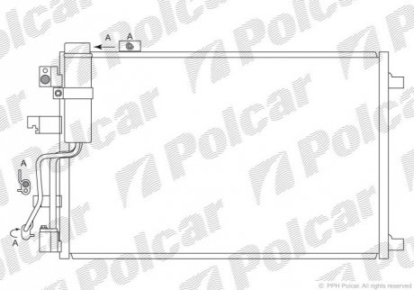 Радиатор кондиционера - (92100JD71A, 92100JD700) Polcar 2759K8C3S