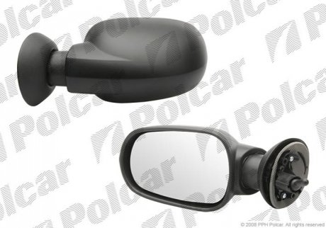 Зеркало снаружи. левое (мех.) Dacia Logan 04- Polcar 2800511M