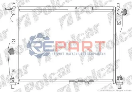 Фото Радіатор Daewoo Lanos, Nubira 1,5-1,6 97- (без кондиціонера) Polcar (291208A1) зображення 1