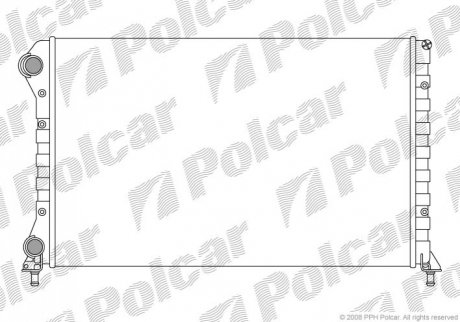 Радиатор двигателя Fiat Doblo 1,9 D 01- (+AC) - (46803035, 46749018) Polcar 304008A4