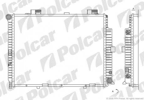 Радиатор охлаждения - 501508-8 (A2105006603, A2105003203) Polcar 5015088