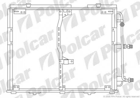 Радиатор кондиционера - (A1408300670, A1408300570) Polcar 5024K8C2