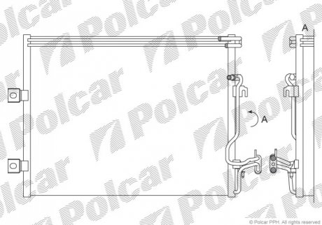 Радиатор кондиционера - (A2215000454, A2215000354, A2215000254) Polcar 5031K8C2