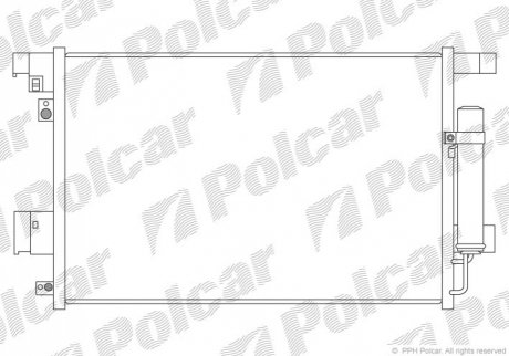 Радиатор кондиционера - (7812A204, 7812A030, 6455HP) Polcar 5266K81K
