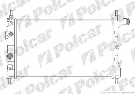 Радиатор Opel Kadett E 1.6 N/S/I 16SV/C16LZ/NZ -89 - (90351829, 90325465, 1302057) Polcar 550508A2