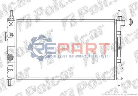 Радіатор Opel Kadett E 1.6 N/S/I 16SV/C16LZ/NZ -89 Polcar 550508A2 Купити в Україні