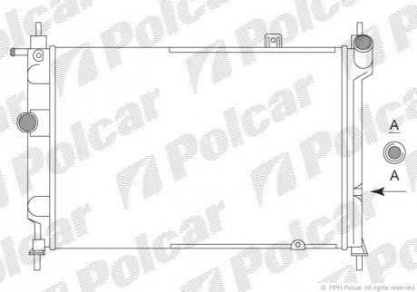 Радиатор охлаждения - (52456309, 1300111) Polcar 550708A2 (фото 1)