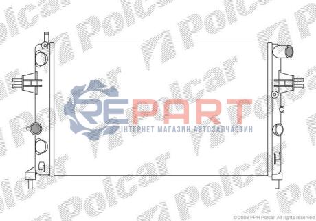 Радиатор охлаж. двигателя OPEL ASTRA G 1.4 16V, 1.6, 1.6 16V, 1.8 16V Polcar 550808A6