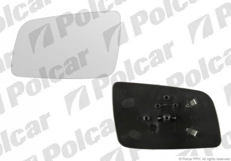 Вкладыш зеркала внешнего левый Opel Astra G 98-09 Polcar 5508545M (фото 1)