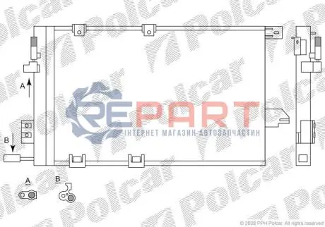 Радіатор кондиціонера Polcar 5508K8C1 Купити в Україні