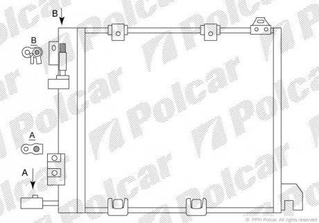 Радиатор кондиционера (с осушителем) Opel Astra G, Astra G Classic, Astra G Classic Caravan, Zafira A 1.7D/2.0D/2.2D 02.98-12.09 - (Polcar 5508K8C2S