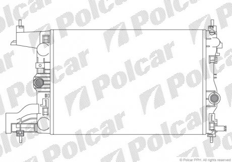 Радиатор охлаждения (MT) OPEL ASTRA J 1.3D/1.7D 12.09- Polcar 5511083