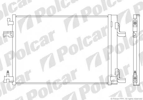 Радиатор кондиционера - (1850136, 13267648) Polcar 5511K81K