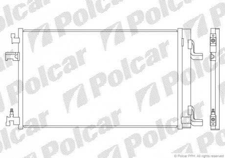 Радиатор кондиционера - (1850220, 1850135, 13377763) Polcar 5511K82K