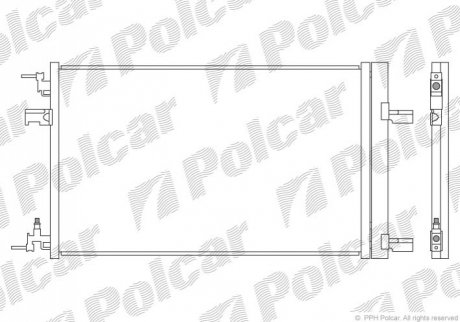 Радиатор кондиционера - (1850220, 1850135, 13377763) Polcar 5511K8C2S