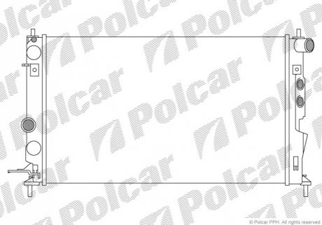 Радиатор основной Opel Vectra B (+AC) 1.6-2.6 09.88-07.03 - (52492109, 52479098, 1300242) Polcar 551608A4