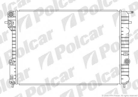 Радиатор охлаждения Opel OmegaB 2.0-3.0 03.94-07.03 - 552708-1 (6302007, 52463046, 52463045) Polcar 5527081 (фото 1)