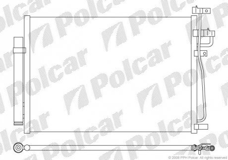 Радиатор кондиционера - (96436393, 4817325, 4803973) Polcar 5565K8C2