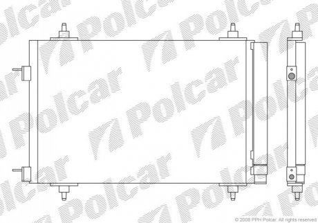 Радиатор кондиционера Citroen Berlingo/C4 1,6 03- Polcar 5711K8C1S (фото 1)