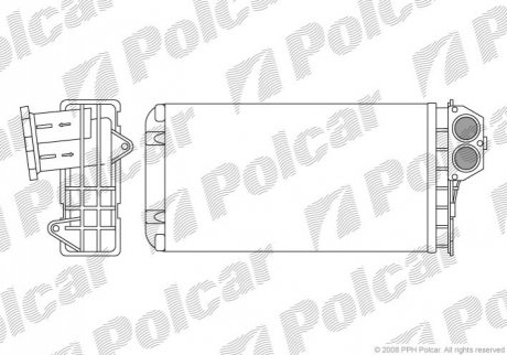 Радиатор печки Peugeot 206 03- Polcar 5723N8-1