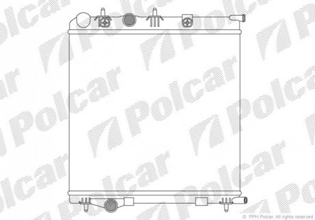 Радиатор охлаждения Citroen C3 II Peugeot 207, 208 1.4/1.4Lpg/1.6 02.07- Polcar 572408A1