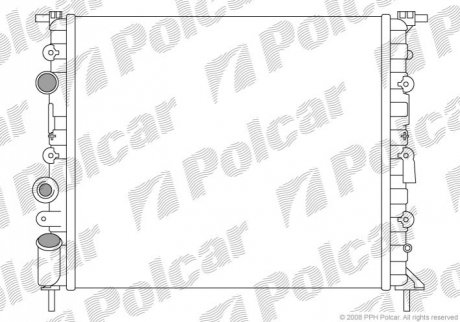 Радиатор охлаждения - 600708-1 (8200211563, 7700838134, 2140000QAZ) Polcar 6007081