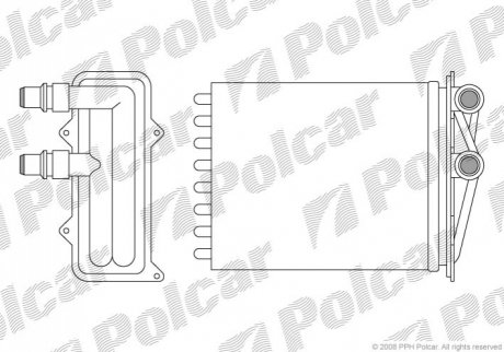 Радиатор обогрева - (7701473279, 7701065763) Polcar 6026N81X