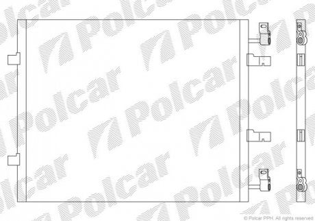 Радиатор кондиционера Renault Trafic 2.0dCi, 2.5dCi 06- - (93854159, 8200411148, 4417650) Polcar 6027K8C1S