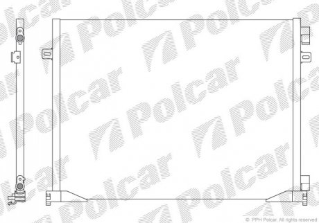 Радиатор кондиционера Opel Vivaro A Renault Trafic II 1.9D/2.0/2.0D 08.01- - (93857127, 8200465490, 4417652) Polcar 6027K8C3S