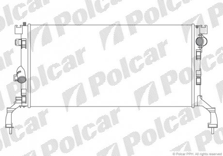 Радиатор охлаждения двигателя RENAULT LAGUNA III 1.5D/2.0D 10.07- Polcar 6039081 (фото 1)