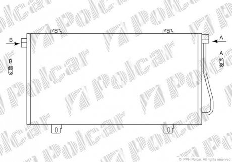 Радиатор кондиционера - (9109424, 7701052120, 4401424) Polcar 6041K8C4 (фото 1)