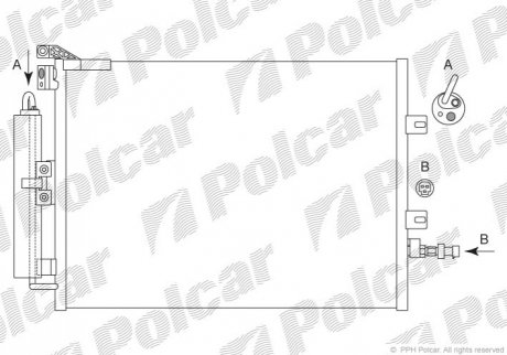 Радиатор кондиционера Polcar 6055K82X (фото 1)