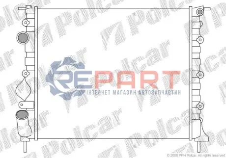 Фото 1 — Радіатор охолодження Polcar (606008-4) Фото Радіатор охолодження Polcar (606008-4) зображення 1