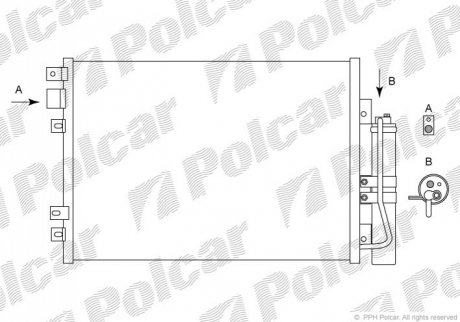 Радиатор кондиционера - (8200708130, 8200221132) Polcar 6061K8C1 (фото 1)