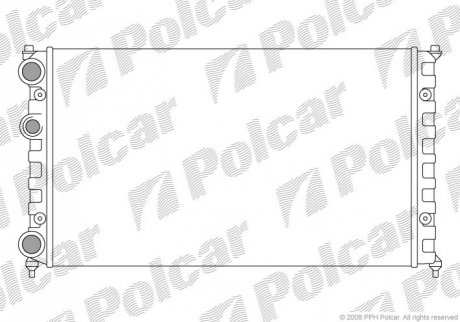 Радиатор охлаж. двигателя VW Caddy II, Polo 1.4-1.9D 02.93-01.04 Polcar 671308-6